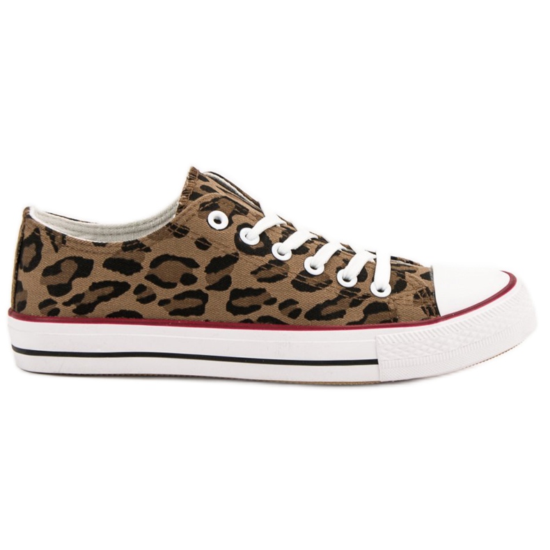 Jumex Zapatillas bajas con estampado de leopardo negro marrón