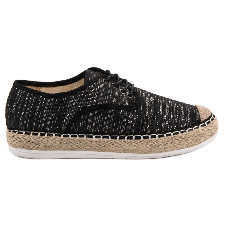 Small Swan Alpargatas con cordones negro Small Swan Alpargatas con cordones negro