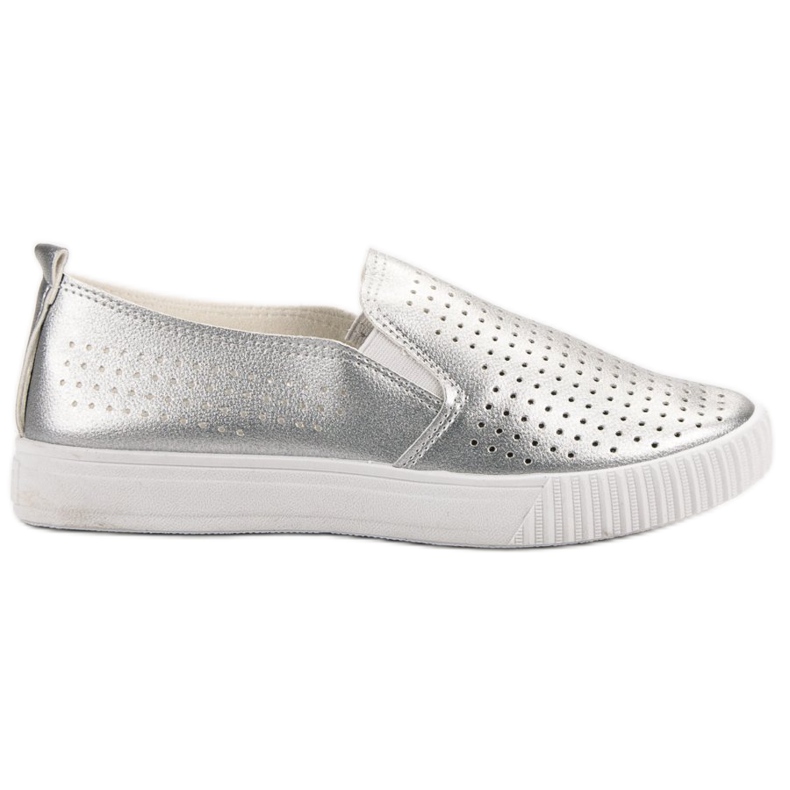 SHELOVET Slipons calados gris