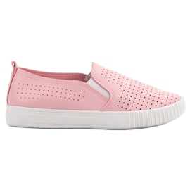 SHELOVET Slipons calados rosado