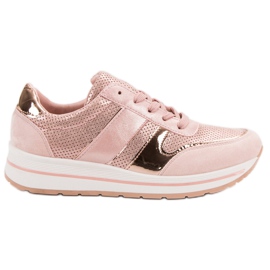 SHELOVET Calzado deportivo con cordones rosado
