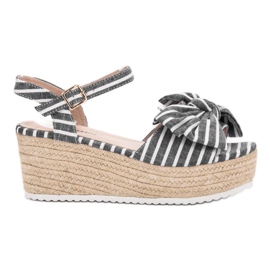 Seastar Sandalias de cuña con lazo gris
