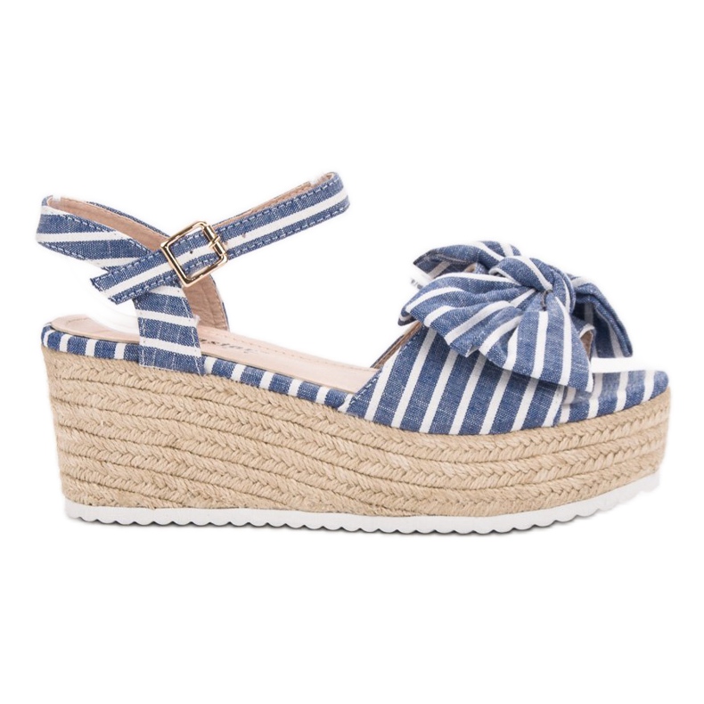 Seastar Sandalias de cuña con lazo azul Seastar Sandalias de cuña con lazo azul