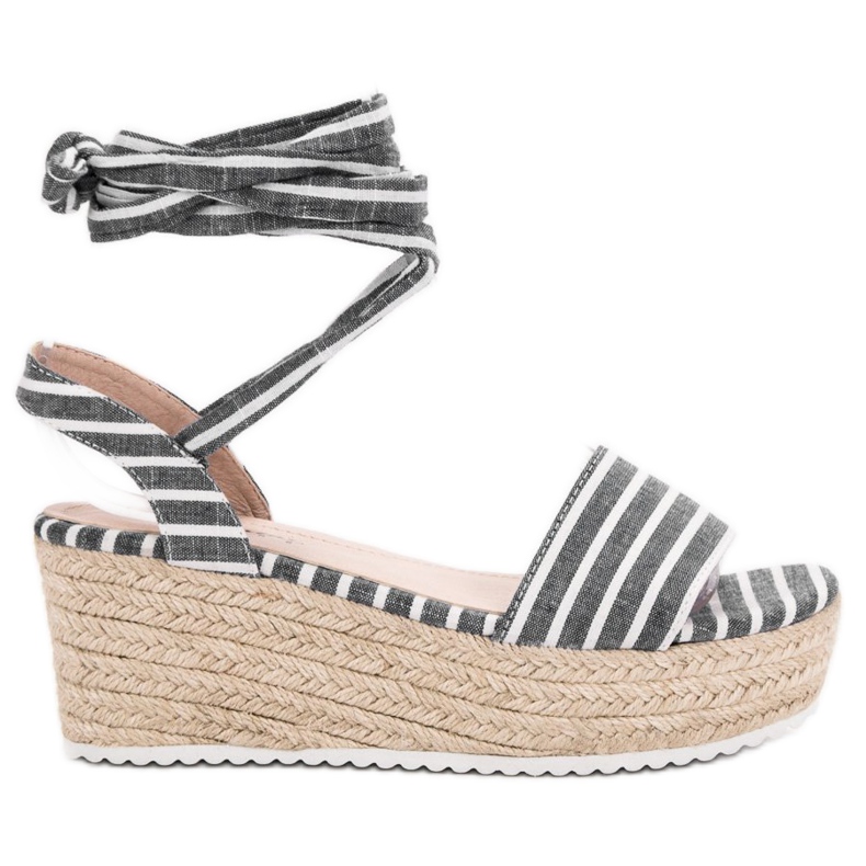 Seastar Sandalias de rayas en cuña gris Seastar Sandalias de rayas en cuña gris