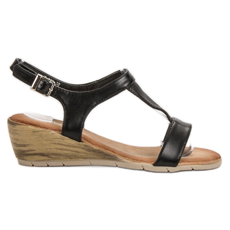 Renda Sandalias de cuña negro