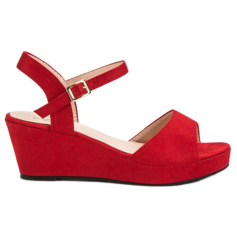 SHELOVET Sandalias de ante rojas rojo