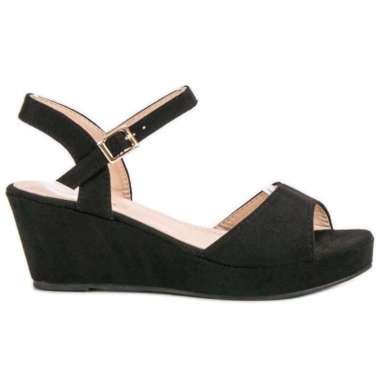 SHELOVET Sandalias de ante negras negro