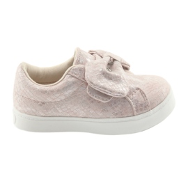 Zapatillas American Club ES23 lazo rosa gris