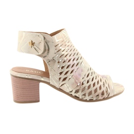 Sandalias con empeine Badura 4723 marrón amarillo rosa