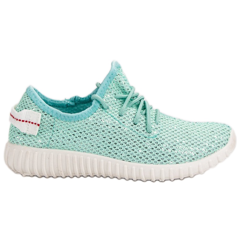 SHELOVET Zapatos sin cordones con lentejuelas verde