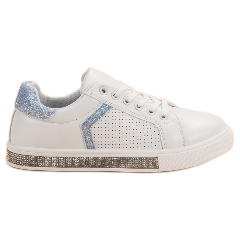 Ideal Shoes Calzado deportivo con circonita cúbica blanco