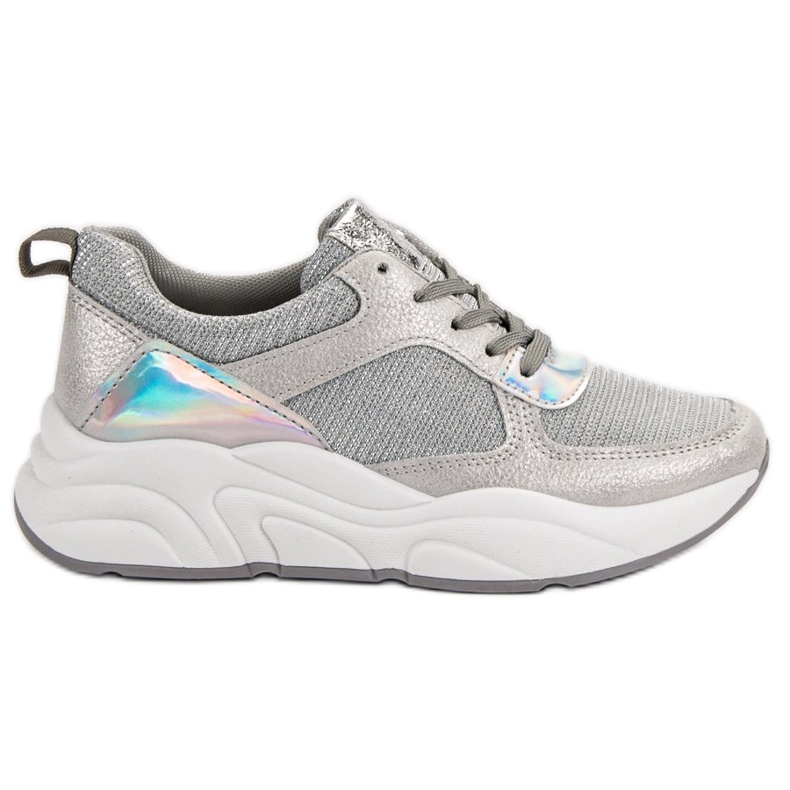 Ideal Shoes Zapatos deportivos plateados gris