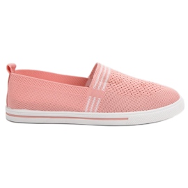 SHELOVET Zapatillas de tejido rosado