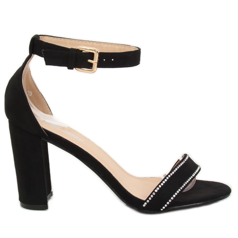 Sandalias negras en el poste A8020 Negro