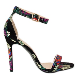 Sandalias negras orientales KSL708 Negro multicolor