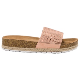 Seastar Pantuflas rosas con circonita rosado