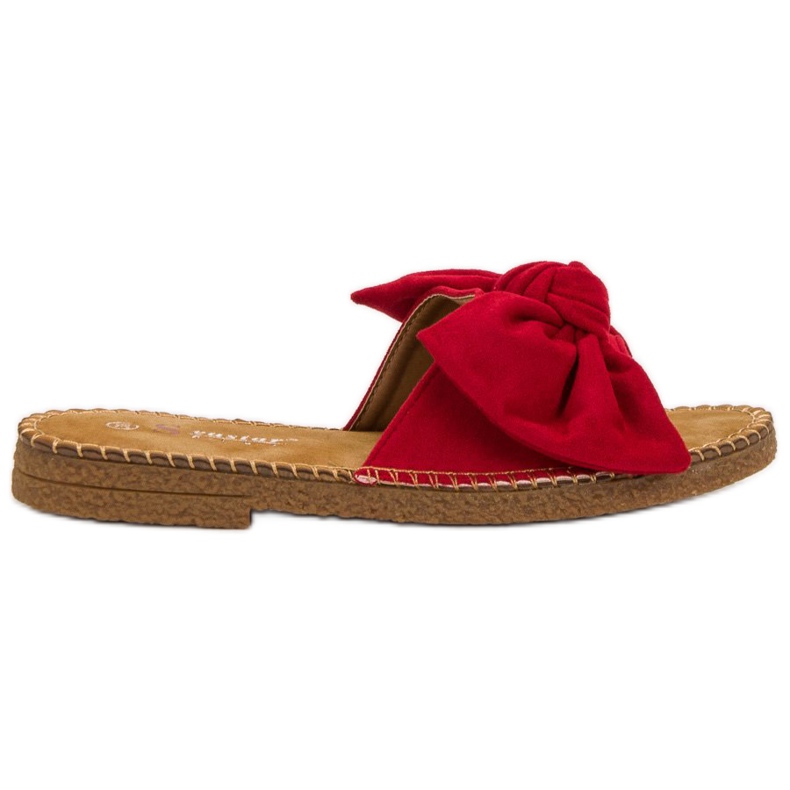 Seastar Pantuflas Rojas Con Lazo rojo