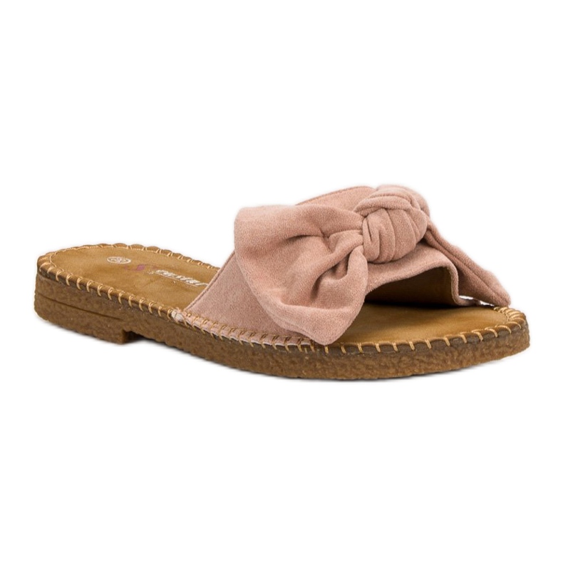 Seastar Pantuflas rosas con lazo rosado Seastar Pantuflas rosas con lazo rosado