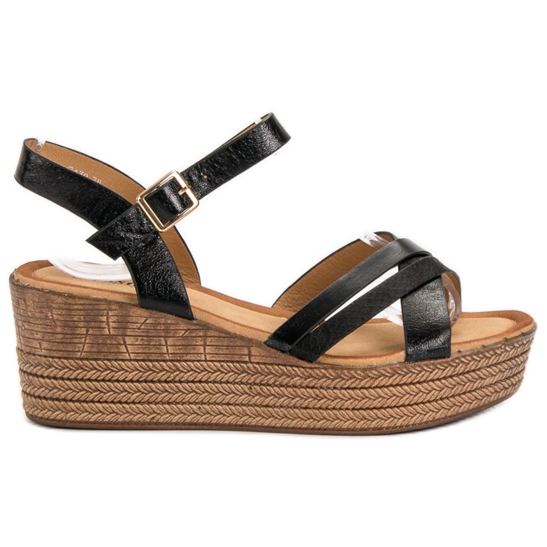 Seastar Sandalias ligeras con tacón de cuña negro