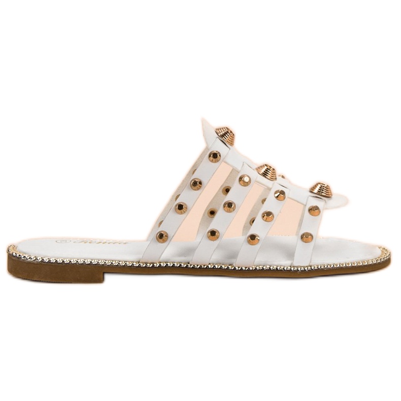 Renda Zapatillas con diamantes de imitación blanco