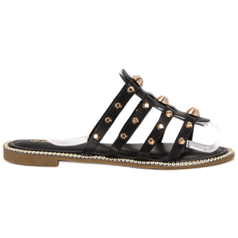 Renda Zapatillas con diamantes de imitación negro