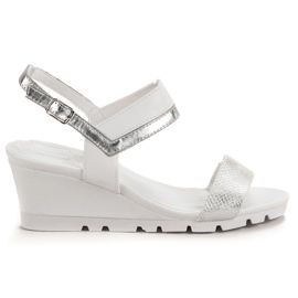 Ideal Shoes Sandalias de cuña blancas blanco
