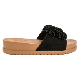 Primavera Pantuflas negras negro
