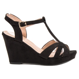 SHELOVET Sandalias de ante negro