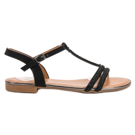 Small Swan Sandalias planas negro