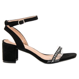 Ideal Shoes Sandalias de gamuza con estilo negro