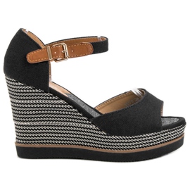 Primavera Sandalias de cuña negro