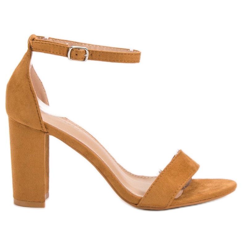 Anesia Paris Sandalias de camello sexy marrón