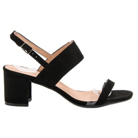 Ideal Shoes Sandalias de mujer de moda negro