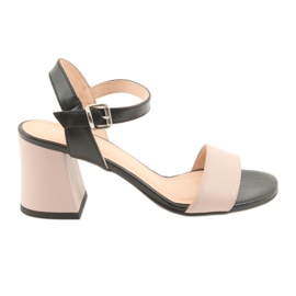 Sandalias mujer Edeo 3339 polvo / negro rosa