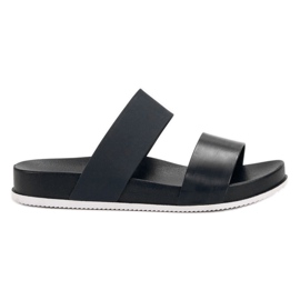 SHELOVET Cómodas pantuflas negras negro