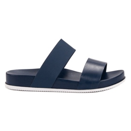 SHELOVET Cómodas pantuflas azul marino