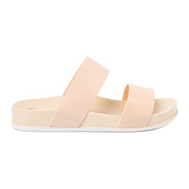 SHELOVET Cómodas pantuflas beige