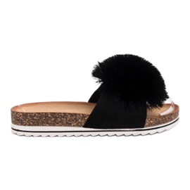 Seastar Pantuflas Con Pompón negro