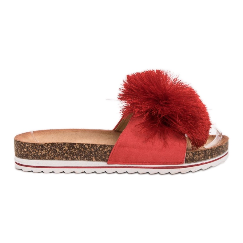 Seastar Pantuflas Con Pompón rojo