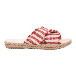 Seastar Pantuflas Rayas rojo