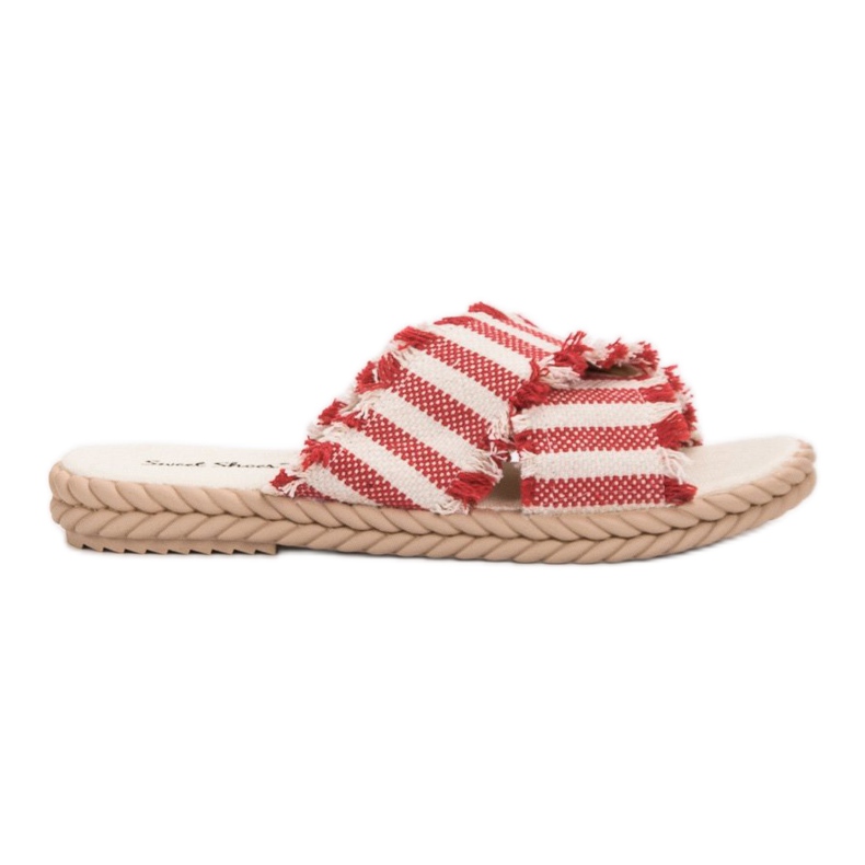 Seastar Pantuflas Rayas rojo