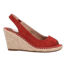 Seastar Sandalias de cuña rojo