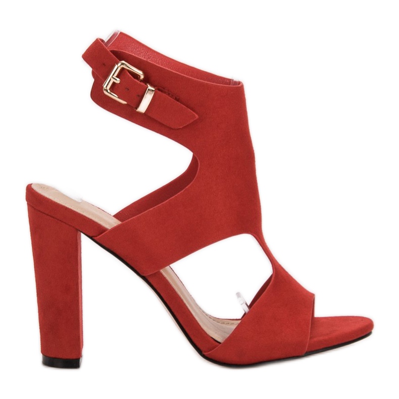 Ideal Shoes Sandalias de tacón sexy rojo