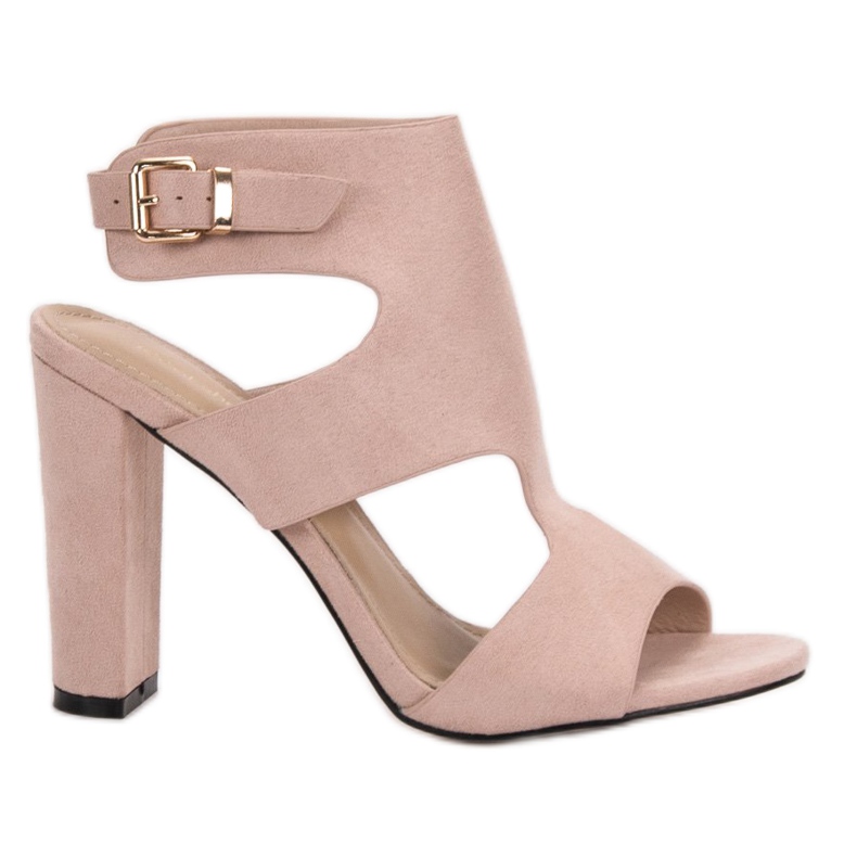Ideal Shoes Sandalias de tacón sexy marrón