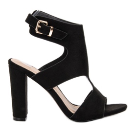 Ideal Shoes Sandalias de tacón sexy negro