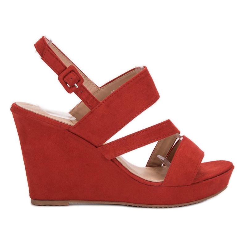 SHELOVET Sandalias de cuña rojo