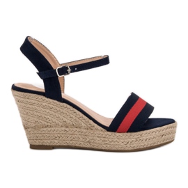 Primavera Sandalias de cuña casual azul marino Primavera Sandalias de cuña casual azul marino
