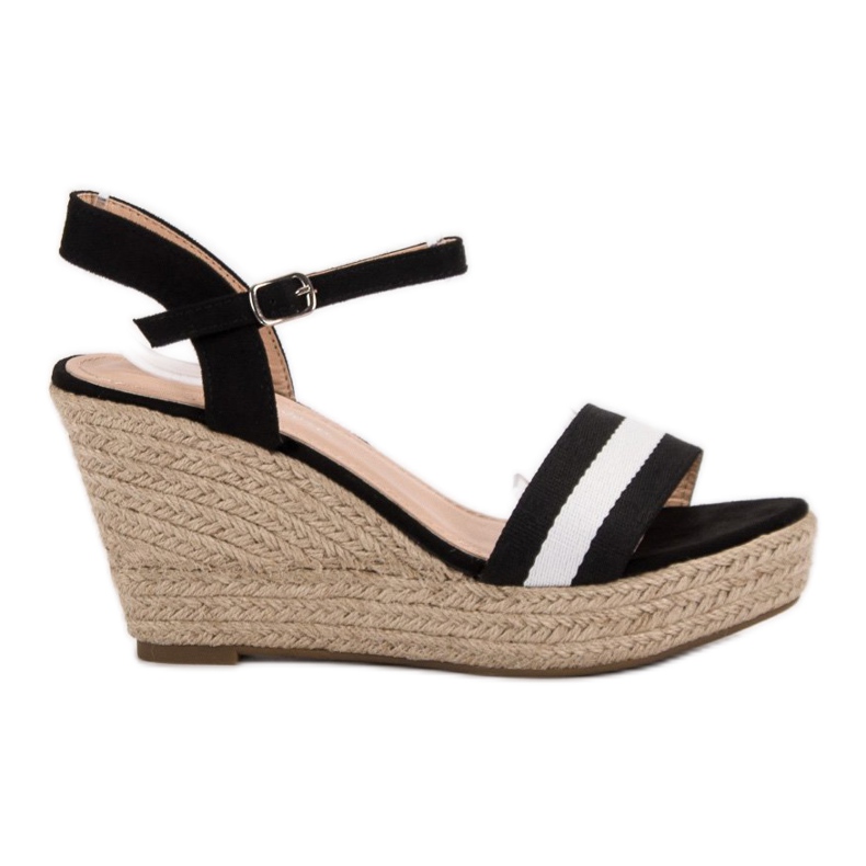 Primavera Sandalias de cuña casual negro
