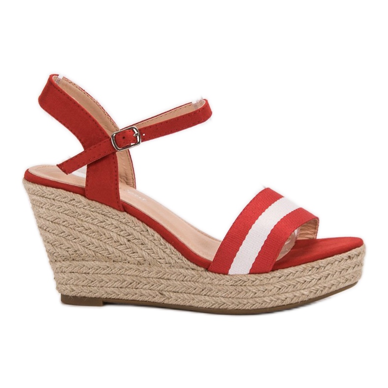 Primavera Sandalias de cuña casual rojo