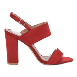 SHELOVET Sandalias rojas en una barra rojo